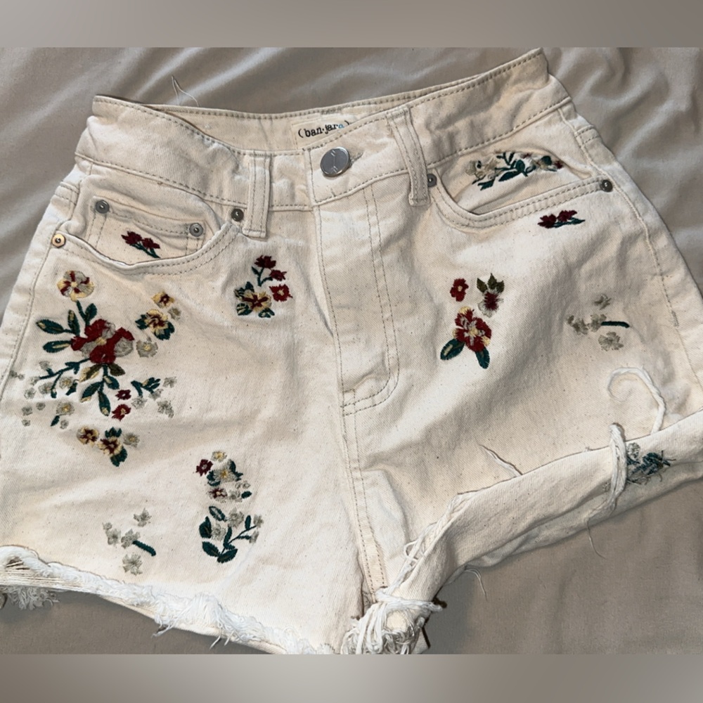 matching cream denim floral set